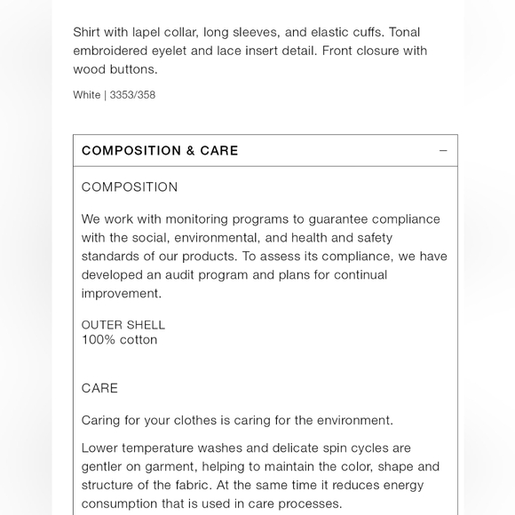 New 🤍Zara OPENWORK EMBROIDERY SHIRTWhite Sz Small 3353/358 Long SLEEVE Cotton - Picture 8 of 8